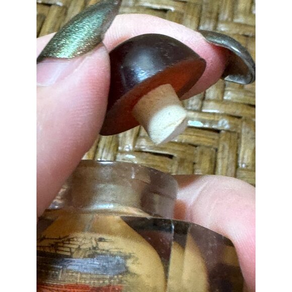 Vintage Chinese Snuff Bottle With Inside Reverse Painting & Red Stopper - Picture 6 of 8